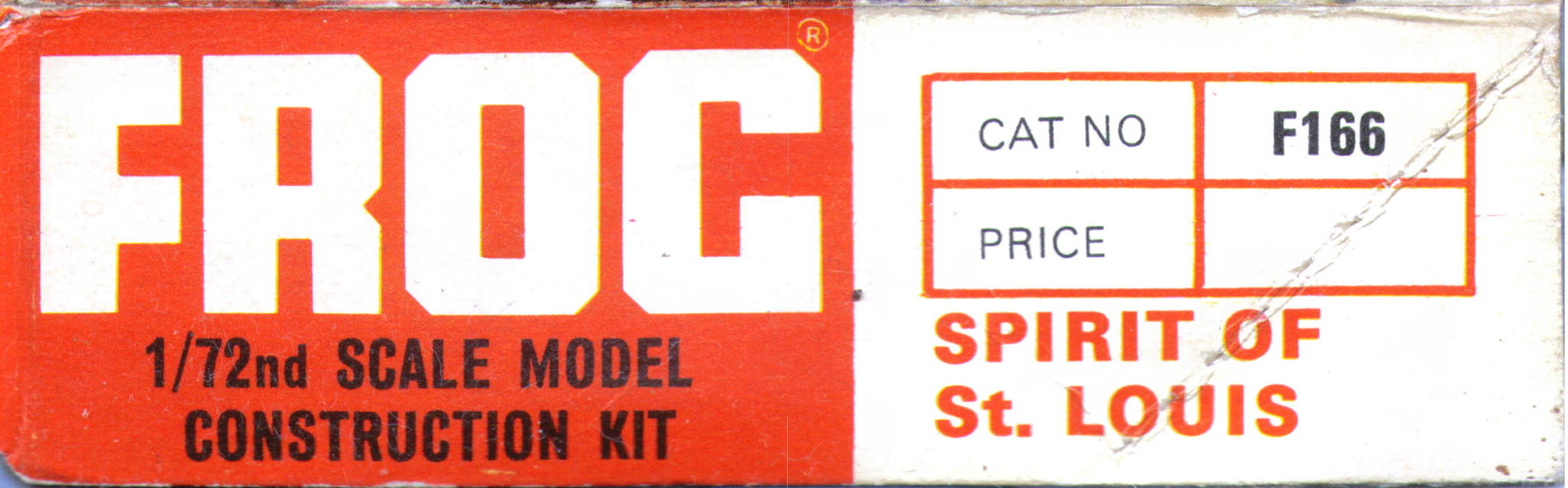 Коробка, стенка с артикулом FROG, The Trailblazers F166, Ryan Spirit of St Louis, IMA Ltd, 1965